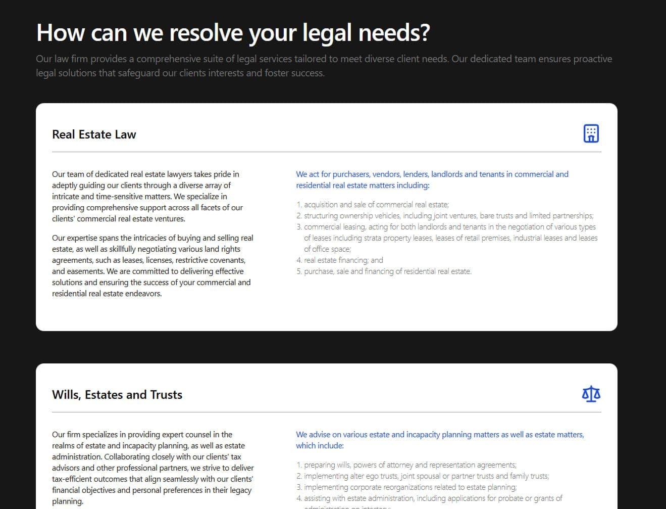 Service cards, Desktop